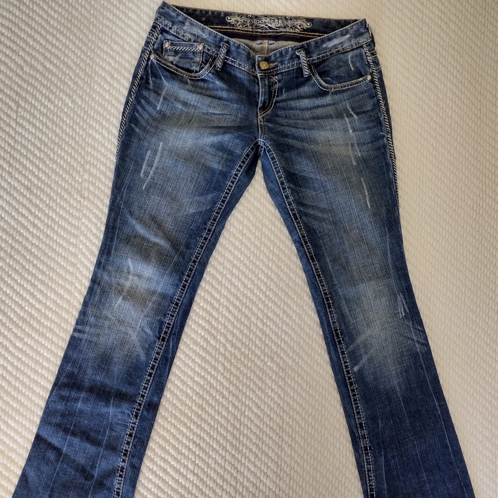 Express Barely Boot Blue Jeans Zelda•Slim Fit•Ultra Low Rise
